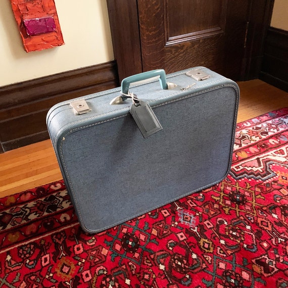Vintage Suitcase Vintage Luggage Blue Suitcase Vin