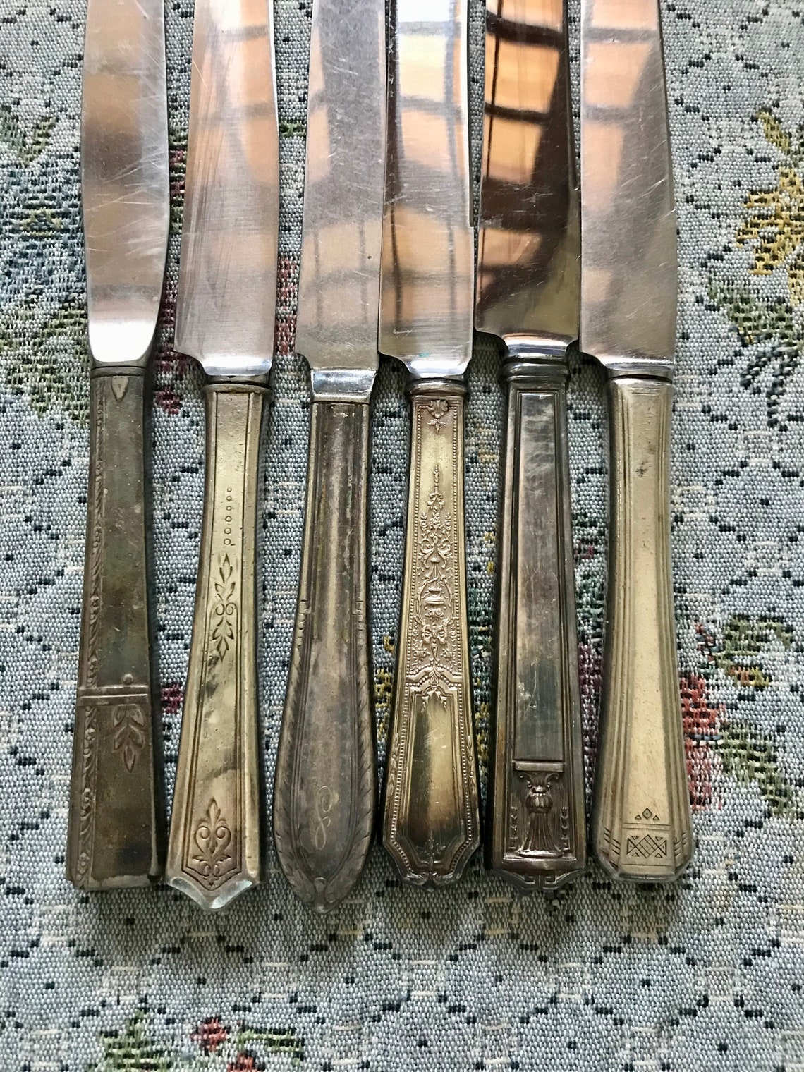 6 Vintage Silverware Knife Vintage Flatware Antique Silverware Etsy