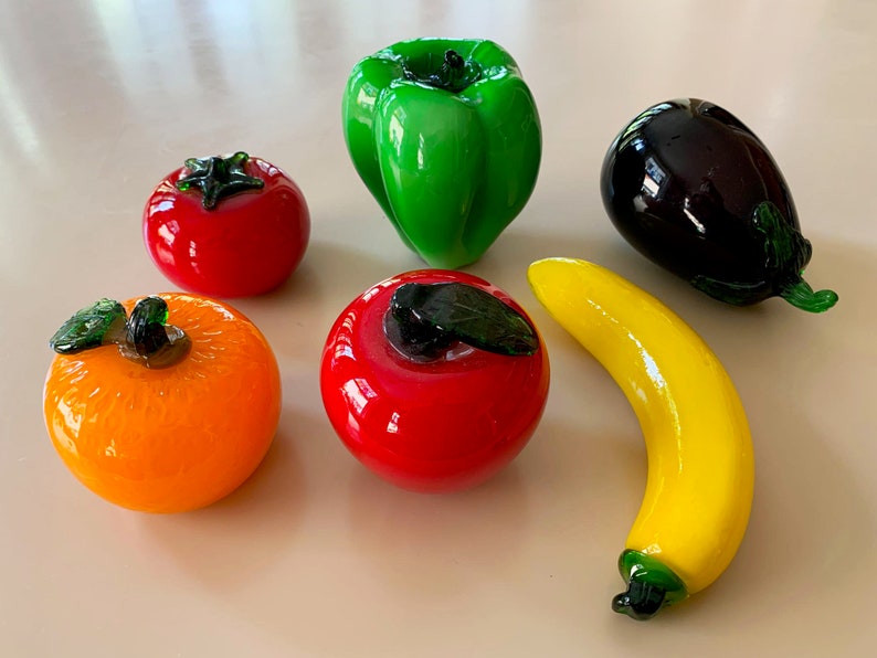Vintage Glass Fruit Glass Vegetables Vintage Fruit Hand Blown Etsy