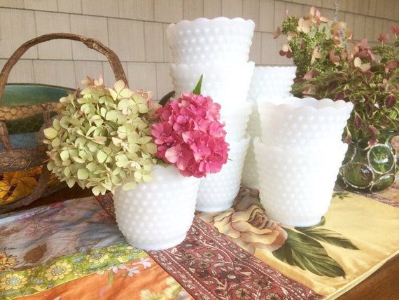 Milk Glass Planter Hobnail Milk Glass Vase Milk Glass Bowl Hobnail Vase Centerpiece Vase White Vases Flower Vase Planter Pot White Pot