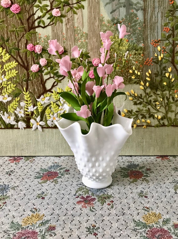 Milk Glass Vase For Flowers White Vase For Centerpiece Vase Etsy
