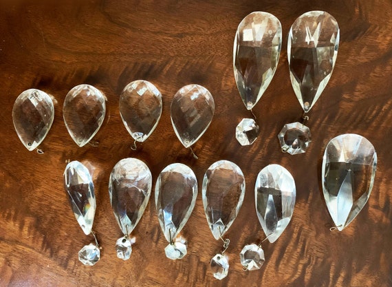 12 Vintage Chandelier Crystals Teardrop Crystal New Zealand 12 Vintage Chandelier Crystals, Vintage Chandelier Replacement Parts