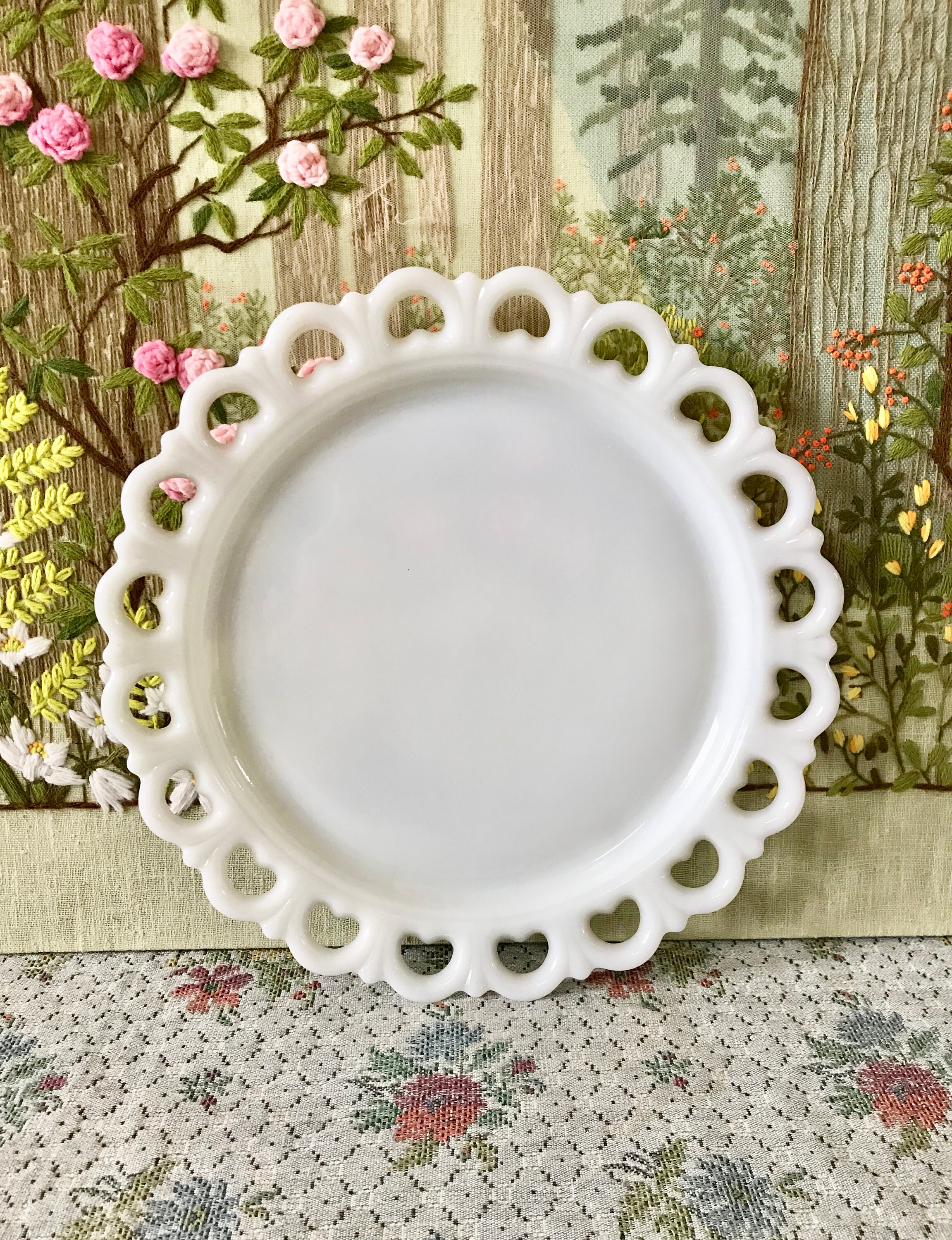 Milk Glass Plates Milk Glass Cake Plate Milk Glass Platter Etsy