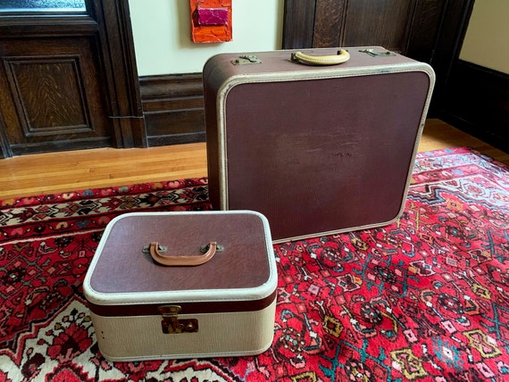 Vintage Suitcase Antique Suitcases Vintage Luggag… - image 1