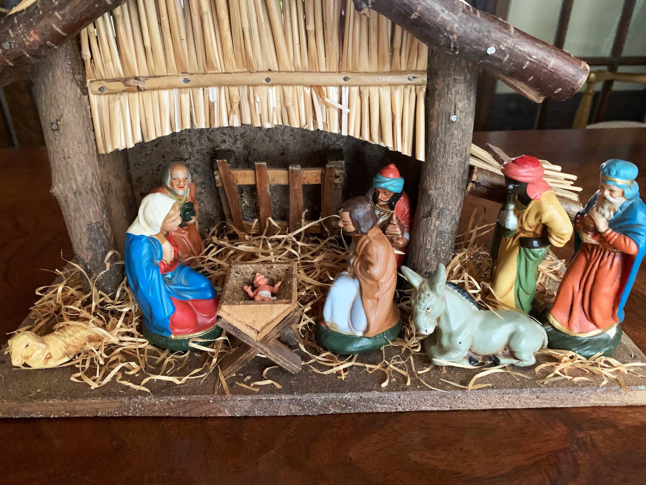Premium Photo | Christmas Nativity Scene Of Born Child Baby Jesus Christ Manger With Joseph Mary 57676898