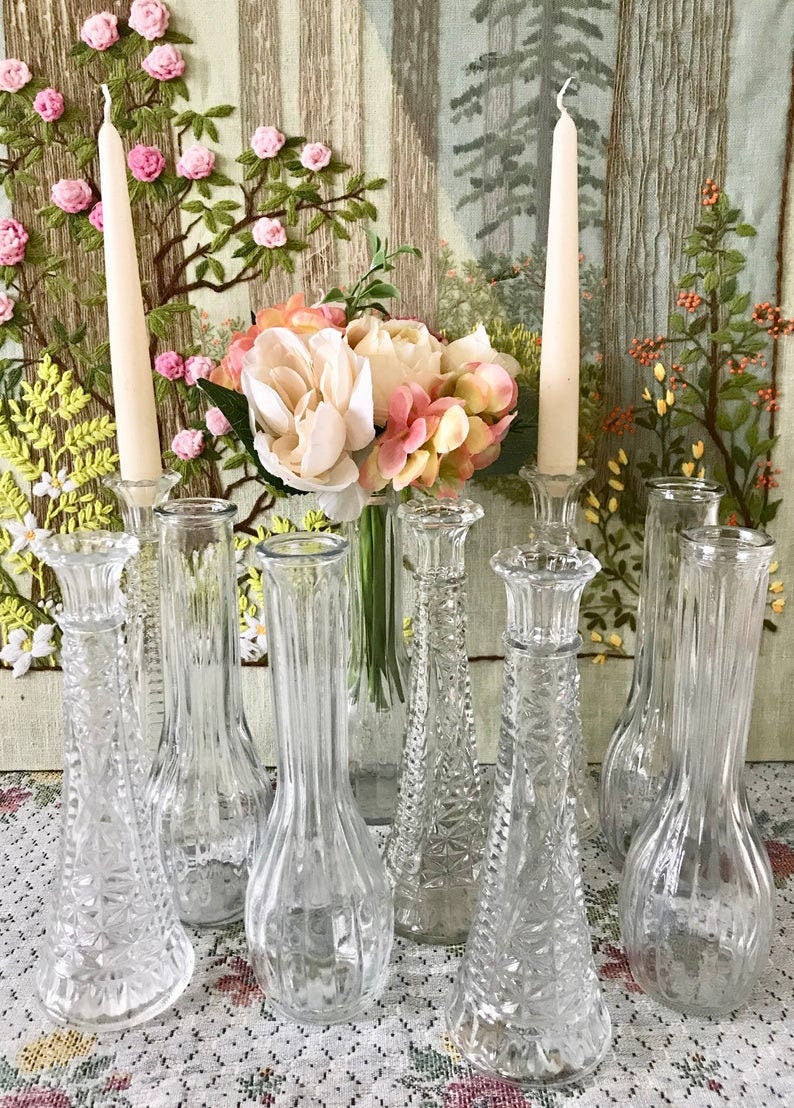Glass Vases for Flowers Vases Centerpiece Vases for Wedding Vases Clear Glass Vase Set of Vases Bud Vases Wedding Decor Vases Vintage Vases