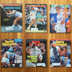 Sports Illustrated Magazine Covers Tennis Magazines Tennis Gift for Tennis Lover Boris Becker Ivan Lendl Sampras Andre Agassi Jimmy Connors