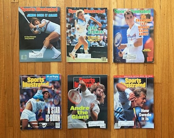 Sports Illustrated Magazine Covers Tennis Magazines Tennis Gift for Tennis Lover Boris Becker Ivan Lendl Sampras Andre Agassi Jimmy Connors