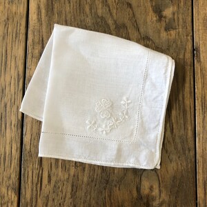 Vintage Handkerchief Women Bridal Handkerchief Wedding Hankerchief Vintage Hankie for Bride White Handkerchief Vintage Hanky Antique Hankie image 5