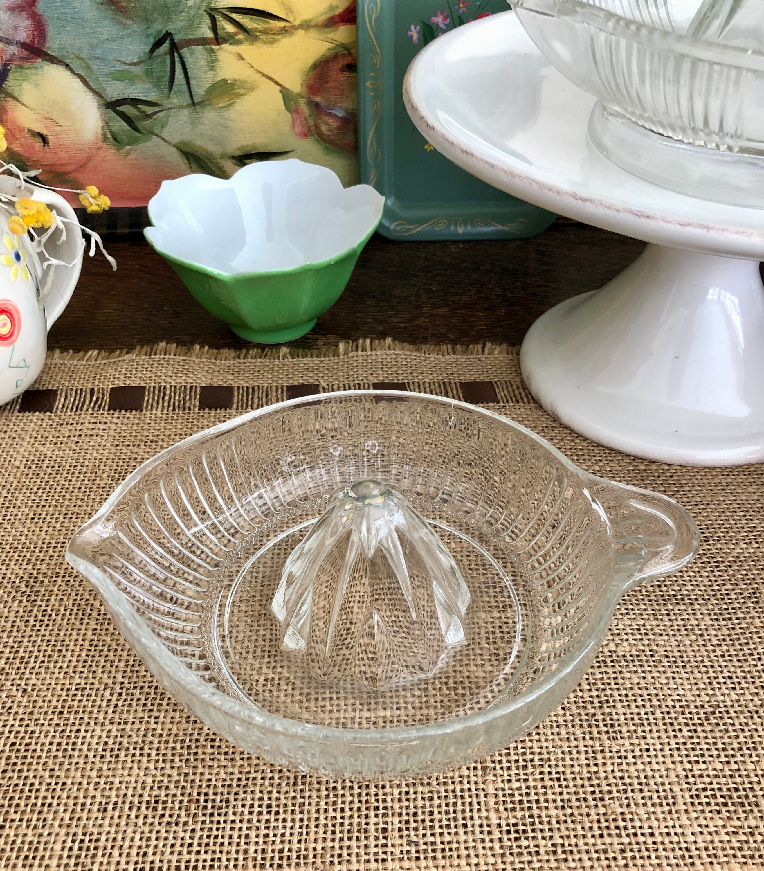 Vintage Glass Juicer Glass Reamer Vintage Juicer Hand Juicer Etsy UK