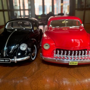 Vintage Toy Car Volkswagen Beetle Car VW Bug Red Car Metal Car Mercury Diecast Car Model Car Lover Gift for Car Lover Ertl Car Model Toy Car image 2