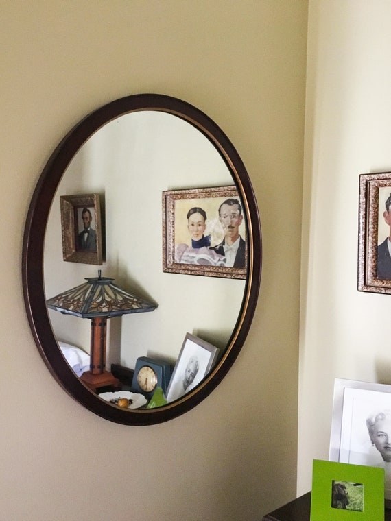 Vintage Mirror Wall Mirror Large Mirror Antique Mirror For Wall Old Mirror Oval Mirror Bedroom Mirror Framed Mirror Brown Wood Mirror Decor