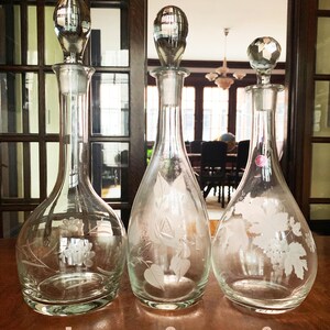 Glass Decanter Antique Decanter Liquor Bottles Vintage Bottle Vintage Decanter Bottles Antique Bottle Clear Glass Liquor Decanter Bar Decor