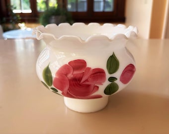 Antique Lamp Shade Milk Glass Globe Floral Light Shade Vintage Lighting Milk Glass Lamp Shade Replacement Shade Glass Lamp Shade for Light
