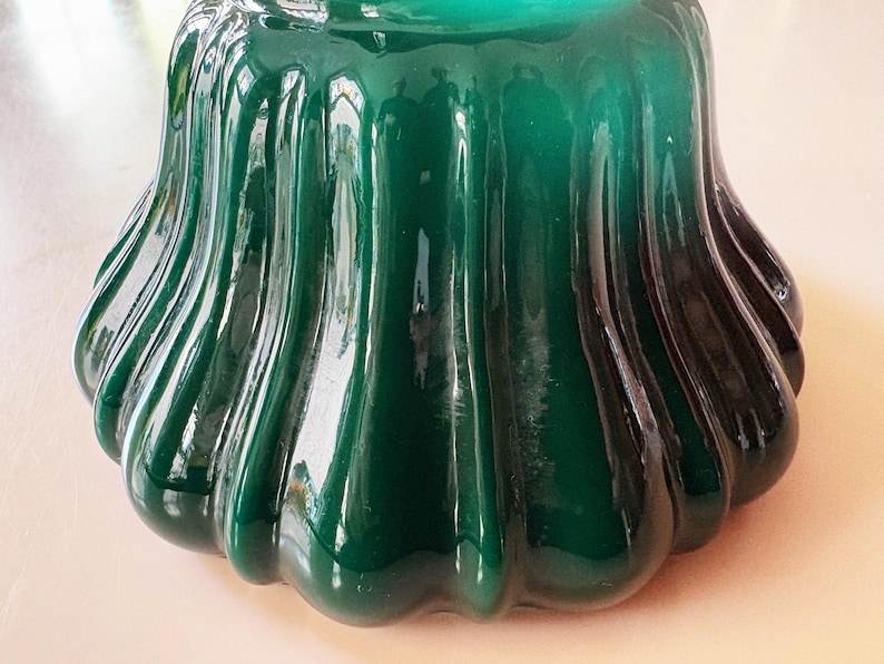 Glass Green Shade Green Lamp Shade Green Globe Green Glass Light Shade Replacement Shade Green Lamp Shade Vintage Lighting Green Lampshade image 6