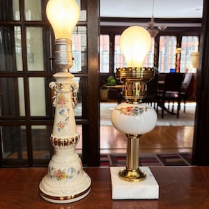 Antique Lamp Vintage Table Lamp Vintage Light Accent Lamp Bedside Lamps Antique Table Lamp Vintage Lamp Desk Lamp Cut Glass Lamp Floral Lamp image 1