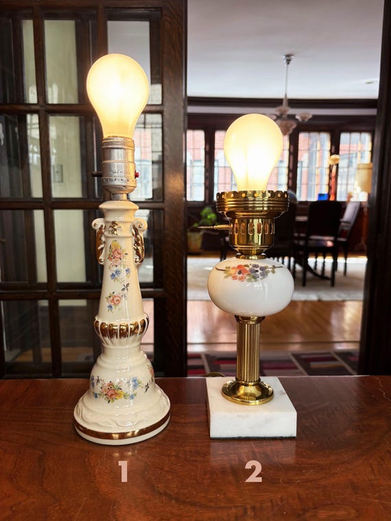 Antique Lamp Vintage Table Lamp Vintage Light Accent Lamp Bedside Lamps Antique Table Lamp Vintage Lamp Desk Lamp Cut Glass Lamp Floral Lamp