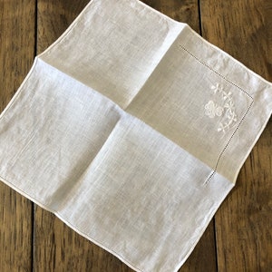 Vintage Handkerchief Women Bridal Handkerchief Wedding Hankerchief Vintage Hankie for Bride White Handkerchief Vintage Hanky Antique Hankie image 4