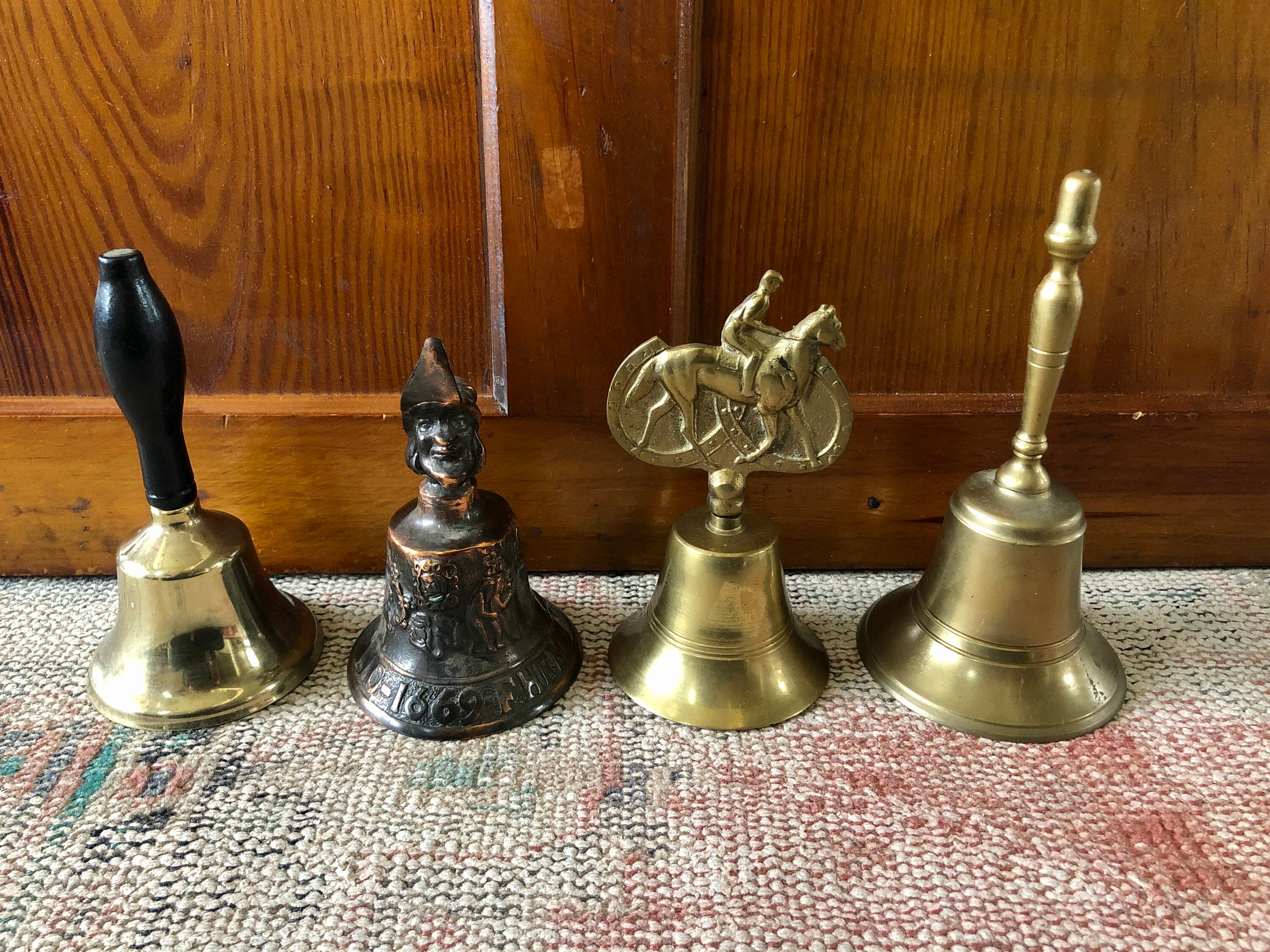 Alnicov Brass Hand Bell,Vintage Metal Call Bell Wedding Bell Temple Bell Gold 