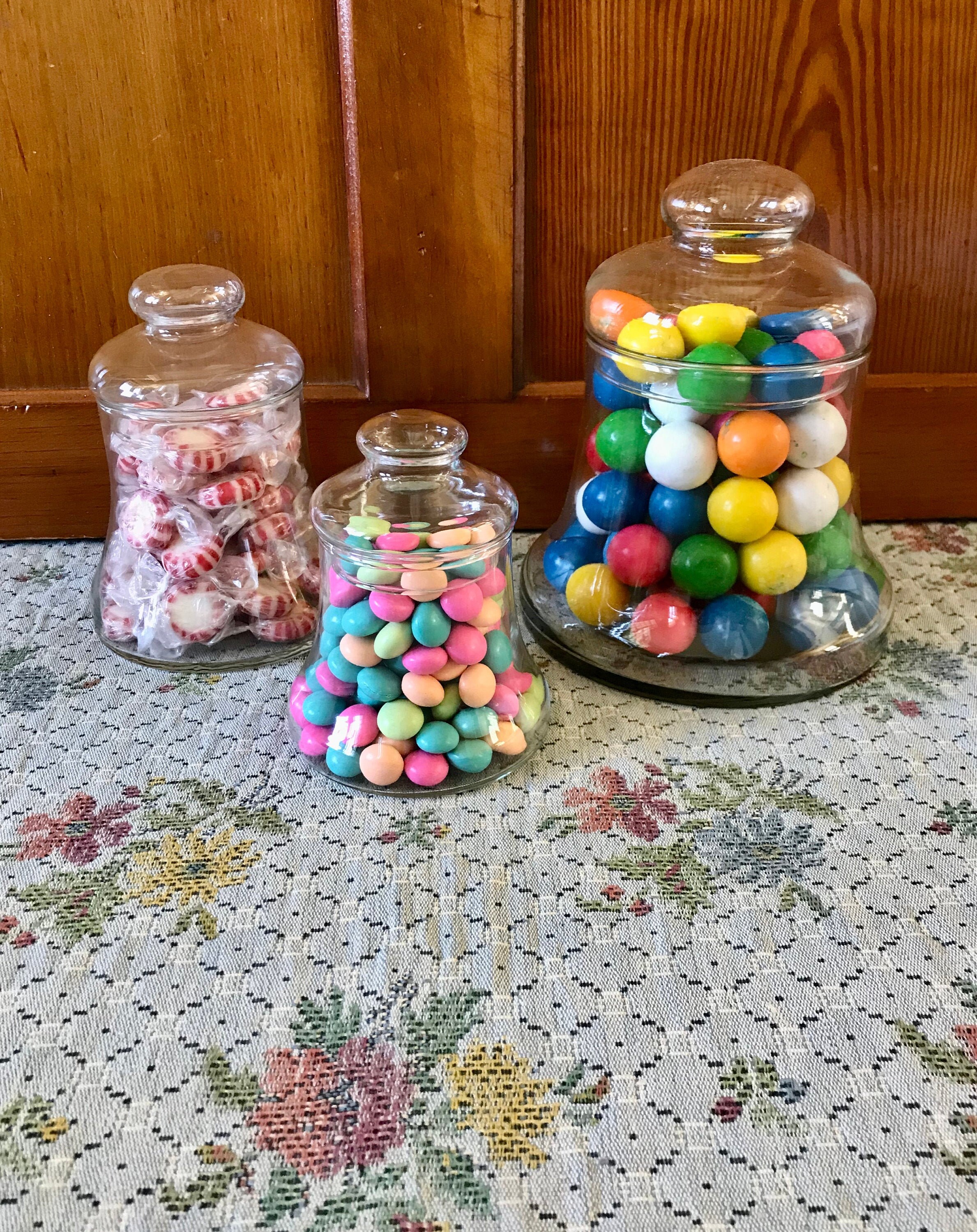 Kitchen Canister Set Glass Jars With Lids Glass Apothecary Etsy