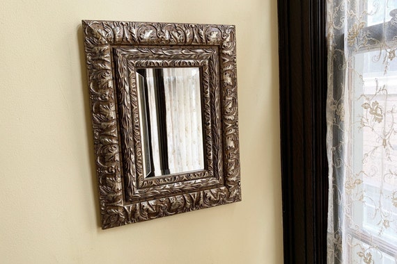 Vintage Mirror For Wall Antique Silver Old Beveled Decorative Hallway Ornate