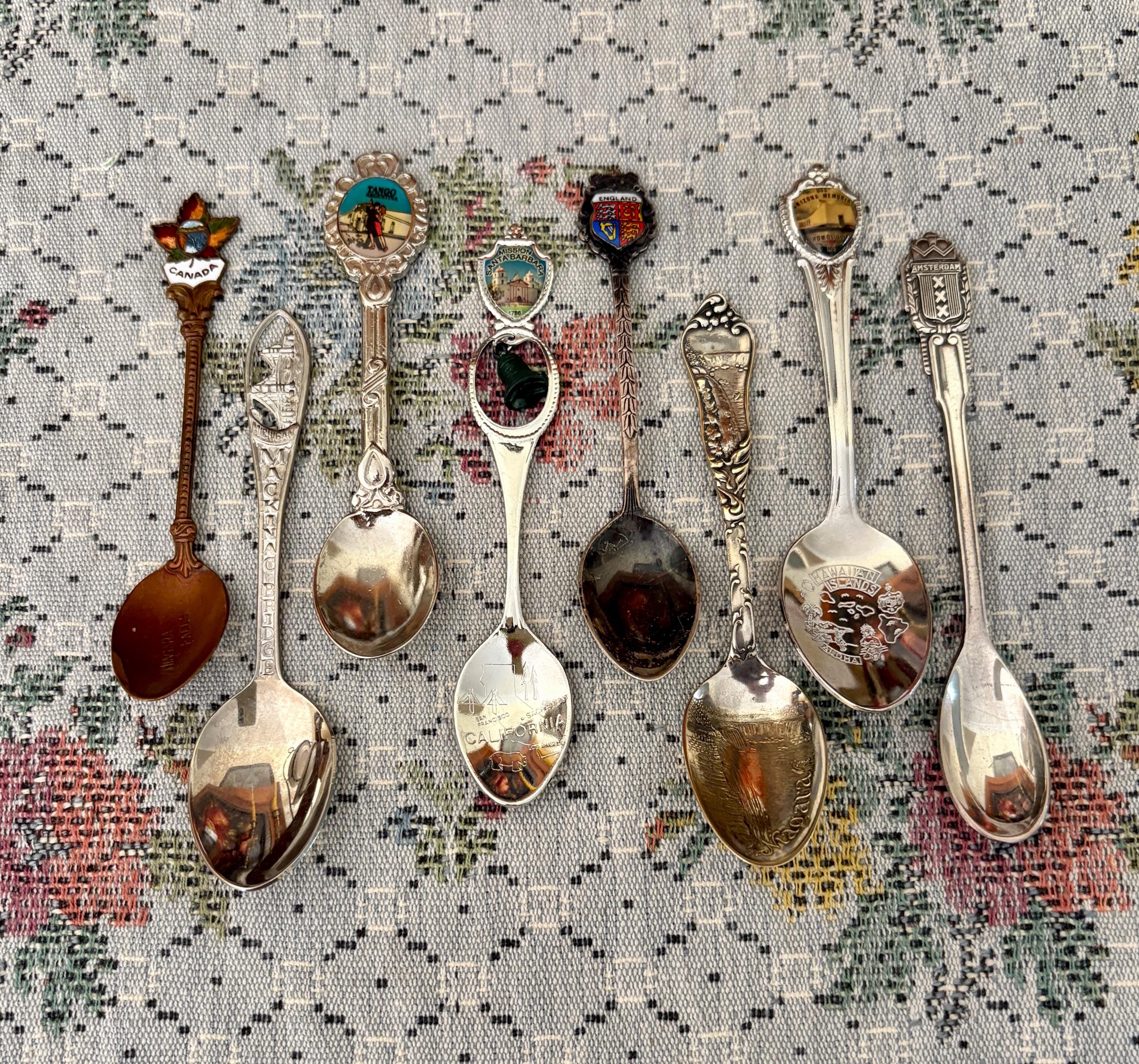 souvenir spoons ヴィンテージ　スプーン 57本 Souvenir Spoons Display Spoon Vintage Spoon Antique Souvenir Spoon