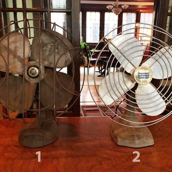 Vintage Fan Table Fans Antique Table Fan Manning Bowman Fan Electric Fan Industrial Fan Metal Fan Retro Fan Old Fans Antique Fan Handybreeze