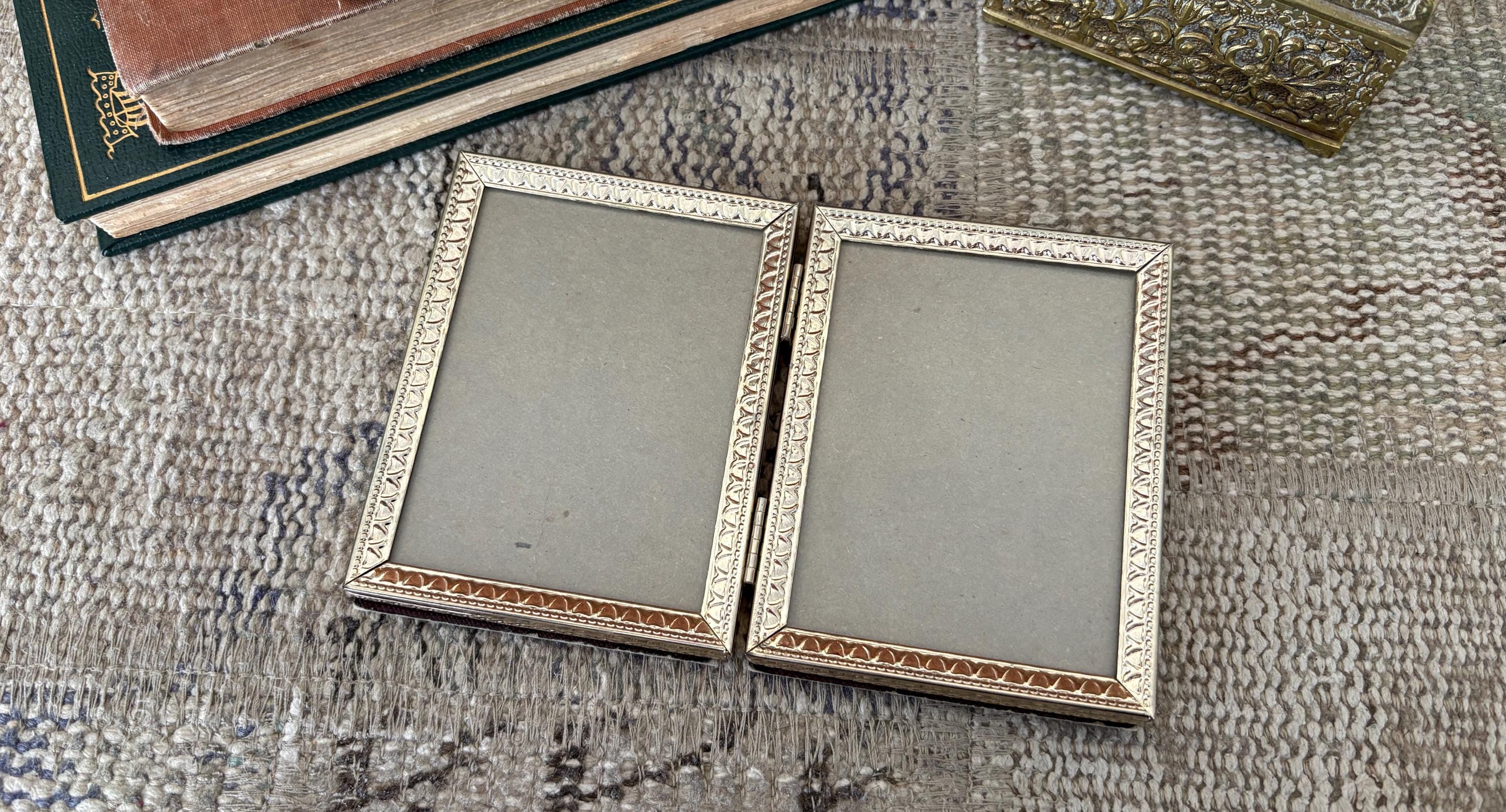 Double Frame Small Frame Brass Picture Frame Vintage Frame Multi Frame ...