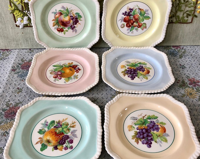 6 Vintage Plates Set Vintage Plate Set English China Antique Etsy