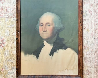 Vintage George Washington Print Portrait Antique Frames Vintage Poster Political Art Framed President George Washington Portrait Art Frame