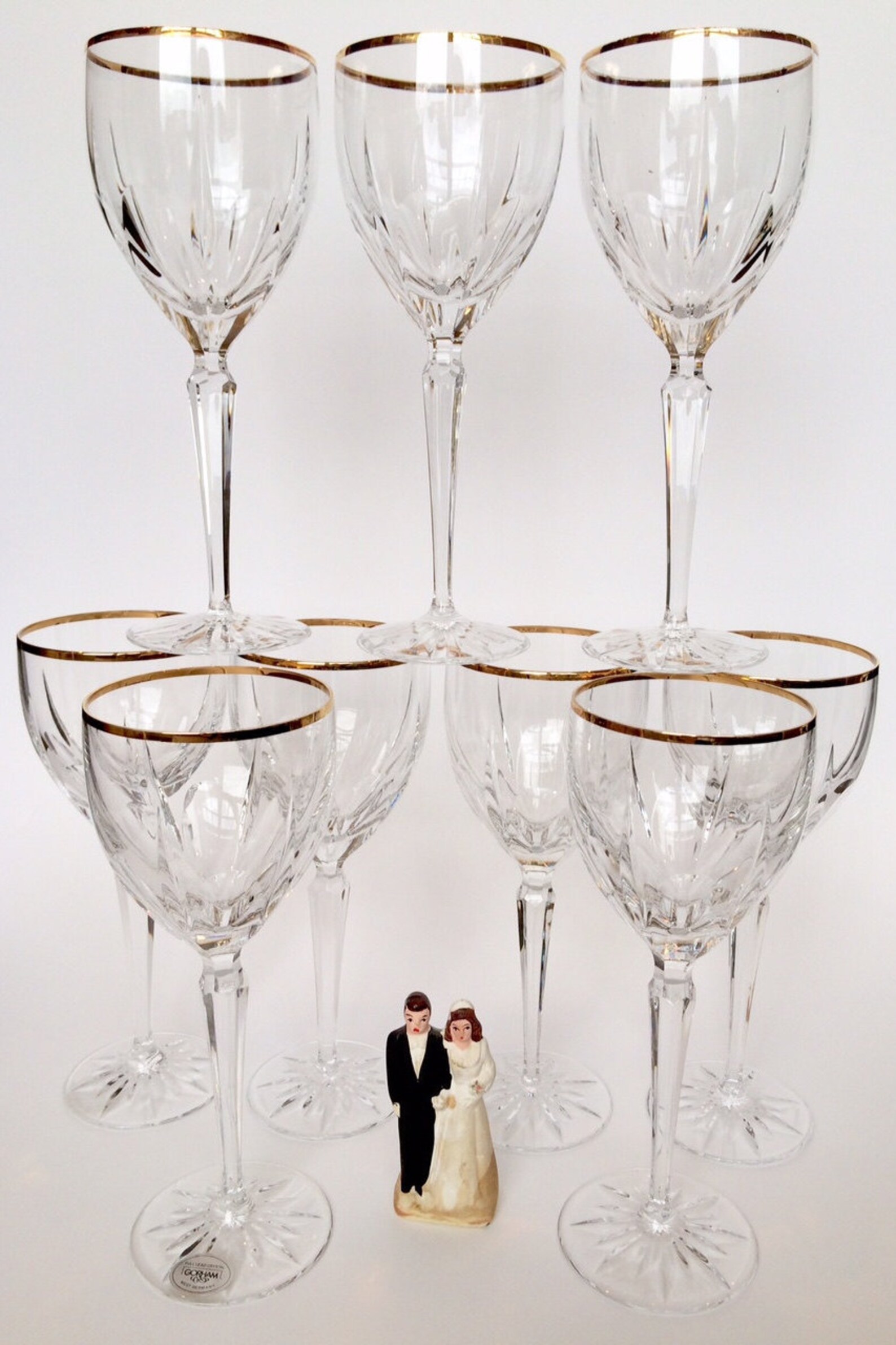 9 Gorham Crystal Wine Glasses Gorham Goblets Gorham Glass Etsy