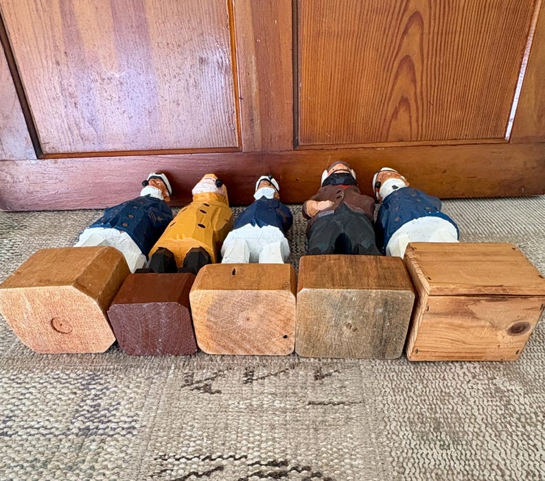 Large Carved Sailor Wood Sailor Captain Vintage Nautical Decor Sailing Gift Sailing Decor Boating Gift Nautical Gifts Carved Wood Figurine image 14