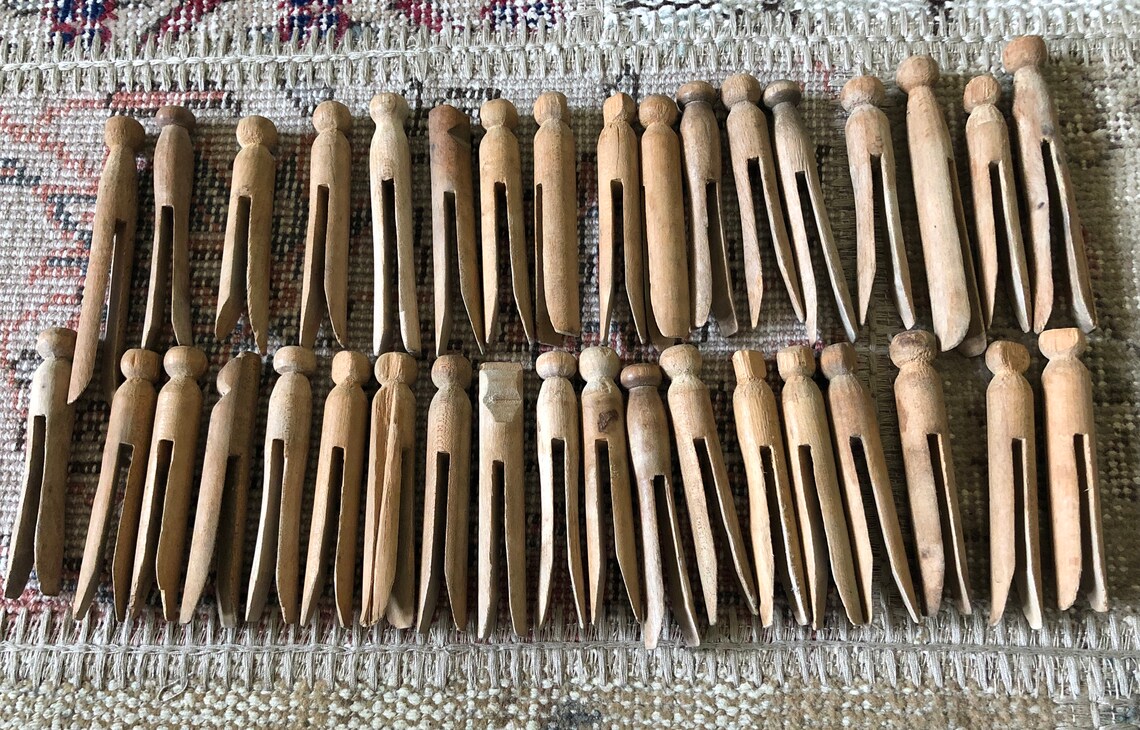 Vintage Clothes Pins Vintage Clothespins Wood Clothespins Etsy
