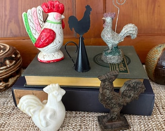 Rooster Figurines Rooster Figures Farmhouse Decor Rooster Decor Rooster Gift for Rooster Lover Gift Rooster Gifts Rooster Kitchen