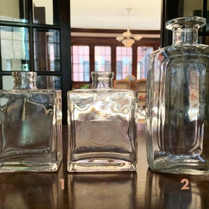 Antique Bottles Vintage Bottles Clear Glass Bottle Old Bottles Rectangular Bottle Liquor Bottle Vase Bottle Old Bottles Bulk Bottles Glass