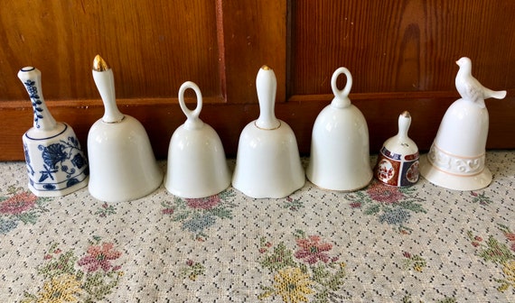 Ceramic Green Bell, Pottery Bell, Handmade Bell, Flower Decal, Mini Bells,  Bell Flower, Flowers Decor, Ornament Bell, Pottery, 