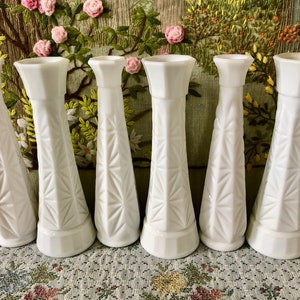 6 Milk Glass Vases for Flowers Vases for Wedding Vases Centerpiece Vases Decor Vase Milk Glass Bud Vase White Vases Bulk Vases Bridal Shower Bild 3