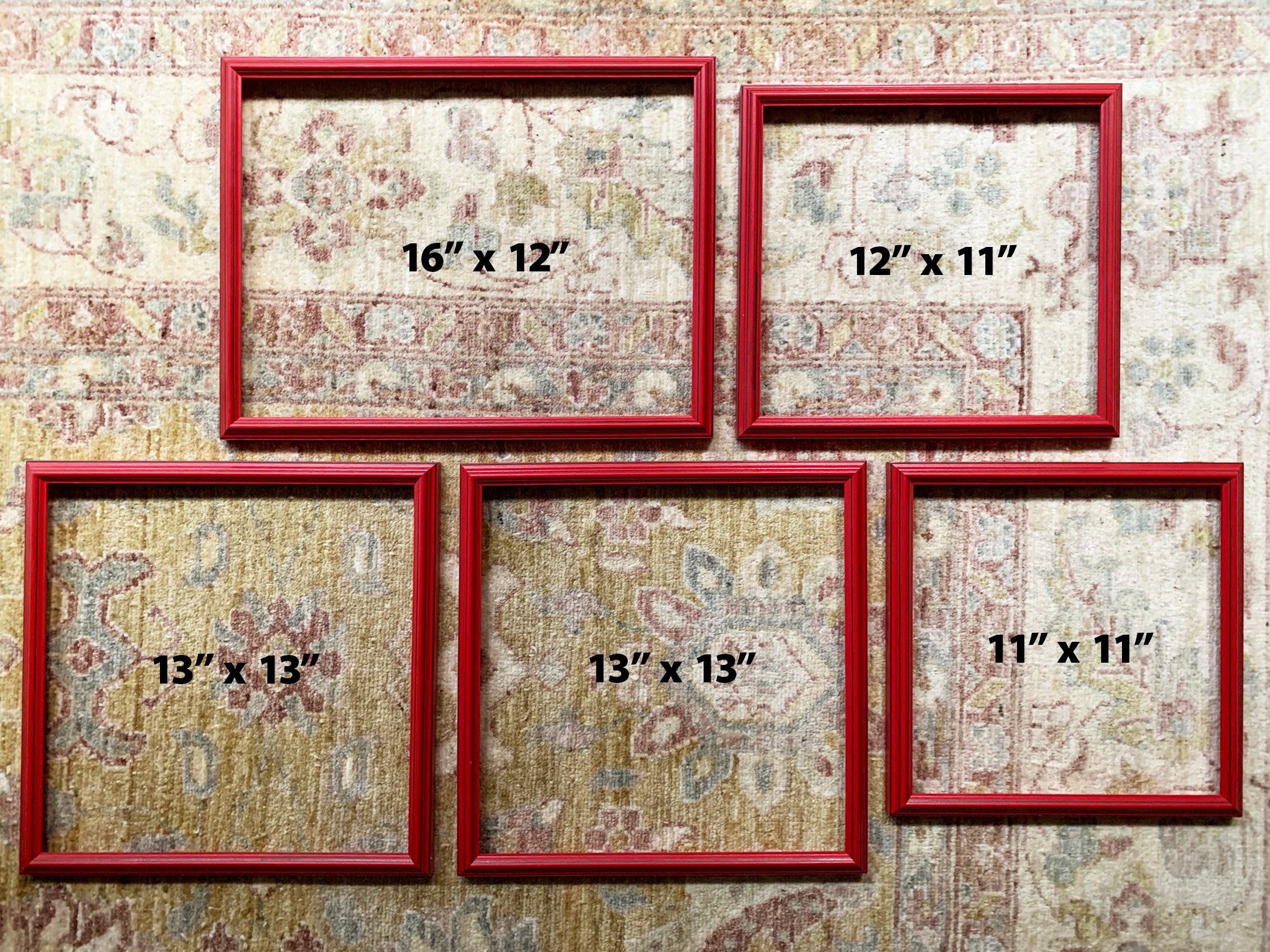 Red Frame Boxed Red Frames Red Picture Frame Wood Frame Vintage Frame Wall Frame Art ...