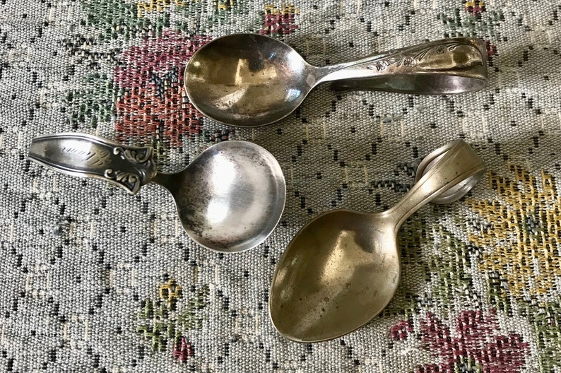 Vintage Spoons Vintage Baby Spoons Silver Spoon Old Spoons Etsy
