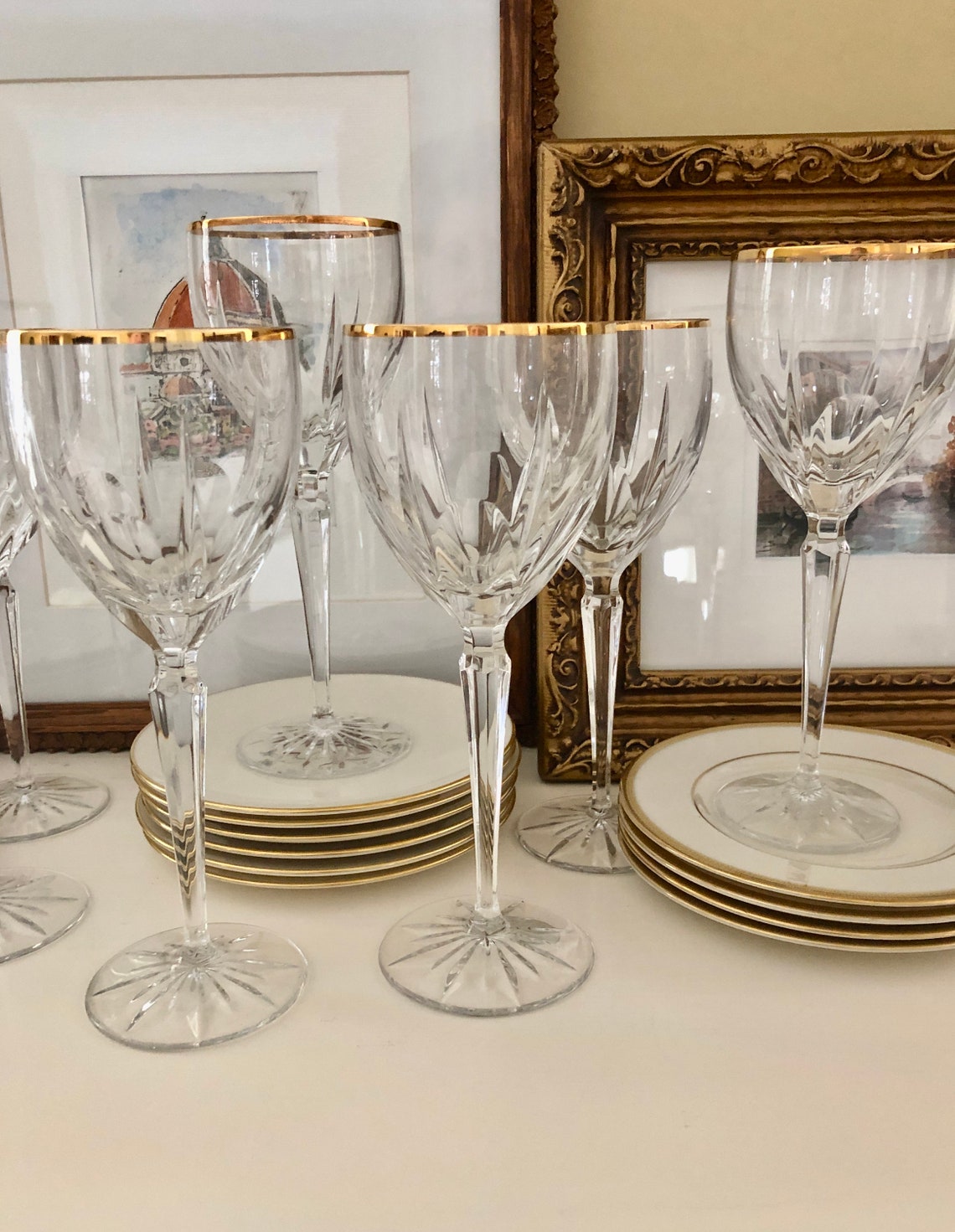 Gorham Crystal Wine Glasses Gorham Goblets Gorham Glass Etsy