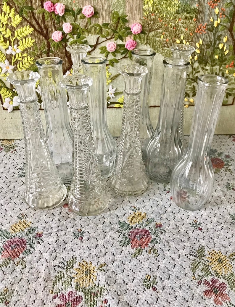 Glass Vases for Flowers Vases Centerpiece Vases for Wedding Vases Clear Glass Vase Set of Vases Bud Vases Wedding Decor Vases Vintage Vases