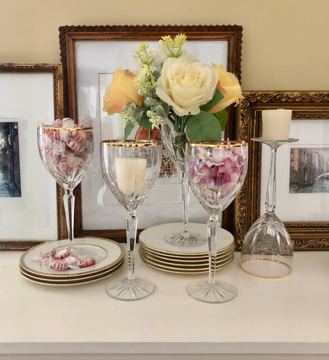 Gorham Crystal Wine Glasses Gorham Goblets Gorham Glass Etsy