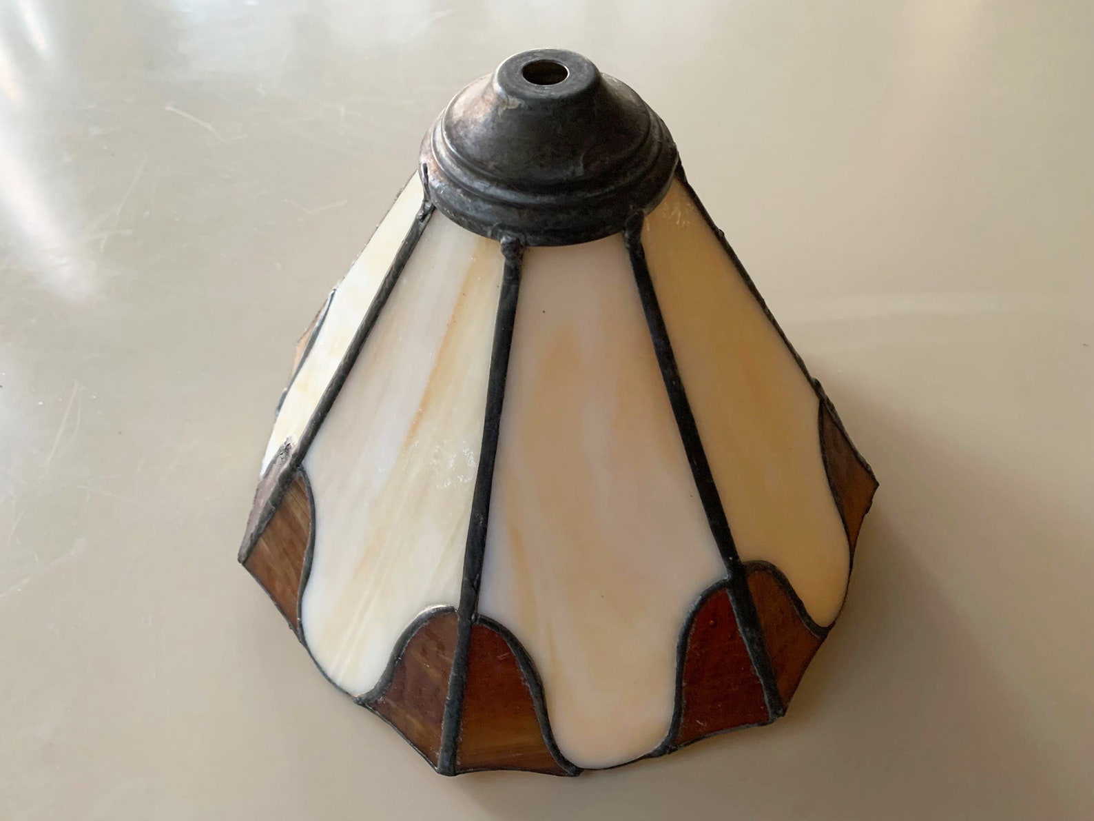 Stained Glass Lamp Shade Stained Glass Light Shade Vintage Etsy