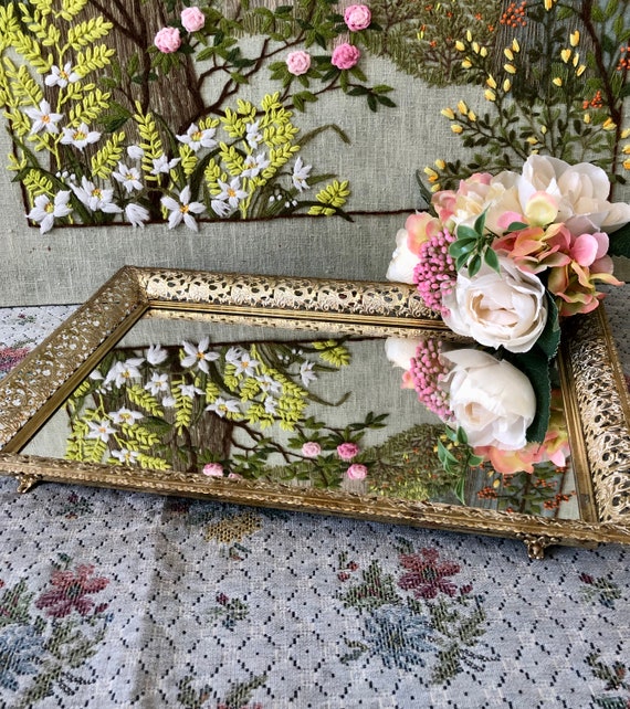 Vanity Trays Mirror Tray Brass Tray Gold Tray Dresser Tray Etsy
