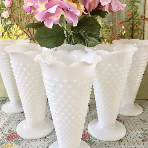 Milk Glass Vase for Flowers Vase Vintage Vases Milk Glass Bowl Etsy