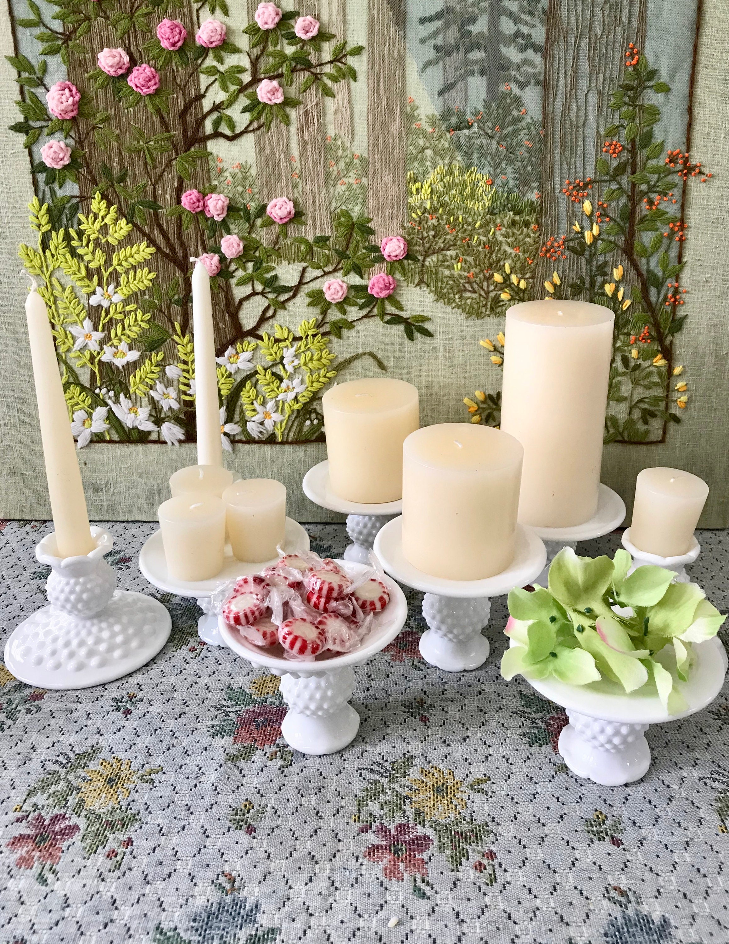 Milk Glass Candle Holder Milk Glass Candlesticks Vintage - Etsy