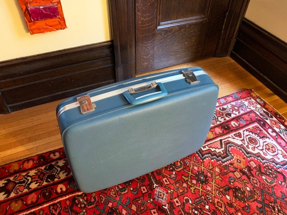 Vintage Suitcase Vintage Luggage Blue Suitcase Blu
