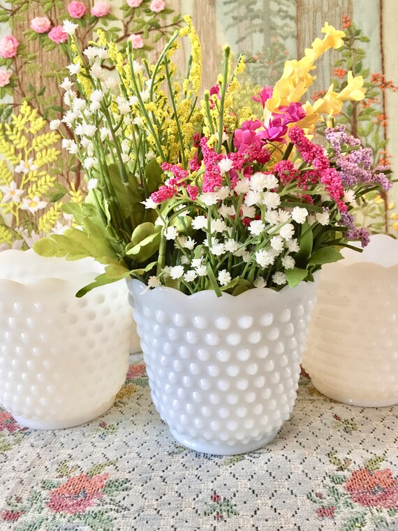 Vases Milk Glass Vases Milk Glass Bowl Milk Glass Planter Etsy
