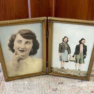 Gold Frame Brass Picture Frame Double Frame Vintage Frame Vintage Picture Frame Old Frames Antique Frame Double Picture Frame Photo Frame image 1