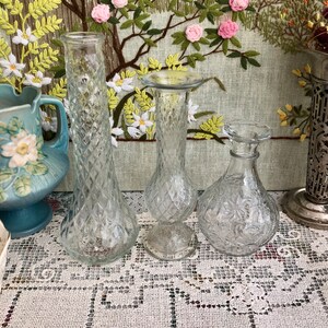 7 Glass Vase Set of Glass Vases for Flowers Vases for Centerpiece for Wedding Vases Wedding Decor Vases Bud Vases Vintage Vases Set of Vases image 4